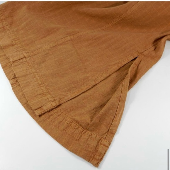 FP Savannah Overalls Jumpsuit Size M Wide Leg Flare Tie Back Cinnamon - EUC - Picture 8 of 9